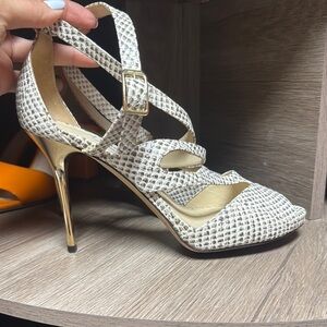 Elegant Gold and Cream Women's Heels